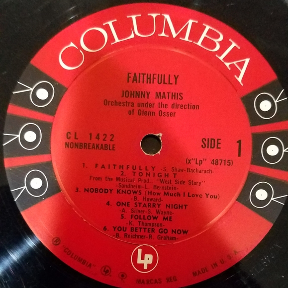 1959 Johnny Mathis "Faithfully" Vinyl Album - Picture 5 of 7